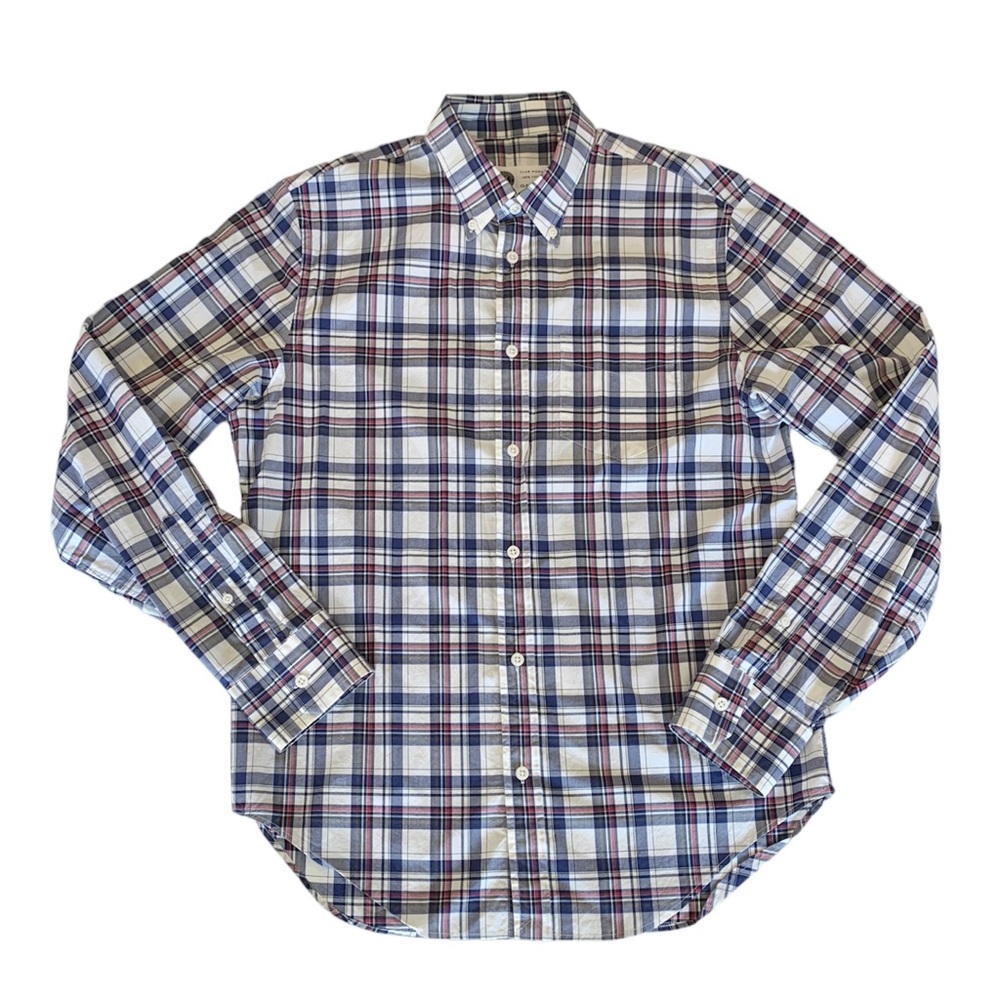 Club Monaco Cotton Button Down Plaid Shirt Men’s M